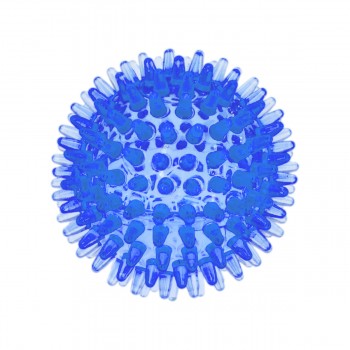 Игрушка д/собак ZooOne ПВХ мяч массажный 8 см прозрачный синий
