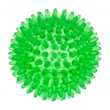 Игрушка д/собак ZooOne ПВХ мяч массажный 9 см прозрачный зеленый