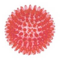 Игрушка д/собак ZooOne ПВХ мяч массажный 9 см прозрачный красный