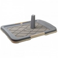 Туалет д/собак ZooOne со столбиком 63*48*6 (20) см (серый)