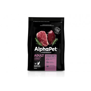 AlphaPet Superpremium сухой корм для взр. кошек и котов говядина/печень, 0,4 кг
