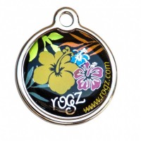 Адресник Rogz L Dayglo Floral, 3,1 см металл IDM31BU