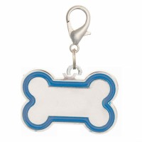 Адресник-косточка синяя 30*16 мм