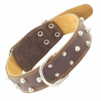 Ошейник кожаный Gamma 45 мм двойной украшение кольцо Ошейник кожаный Gamma 45 мм двойной украшение кольцо