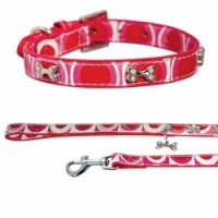 Комплект ошейник+поводок иск. кожа Triol со стразами, 15*350 мм; 15*1200 мм Комплект ошейник+поводок иск. кожа Triol со стразами, 15*350 мм; 15*1200 мм