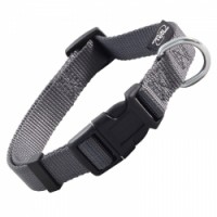 Ошейник нейлоновый Triol со светоотражающей строчкой, серый, 20x340-490 мм Ошейник нейлоновый Triol со светоотражающей строчкой, серый, 20x340-490 мм