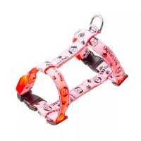 Шлейка светящаяся V.I.PET «Собачки и лапки», 15 мм, (18-28/27-33 см)