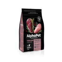 AlphaPet Superpremium для кошек стерилизованных утка индейка 1,5 кг