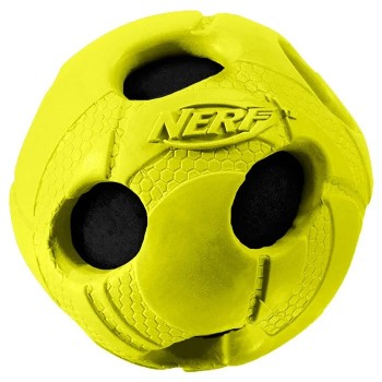 Игрушка д/собак Nerf Мяч с отверстиями, 9 см