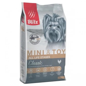 Blitz adult сухой корм для взрослых собак миниат. и мелких пород, 0,5 кг