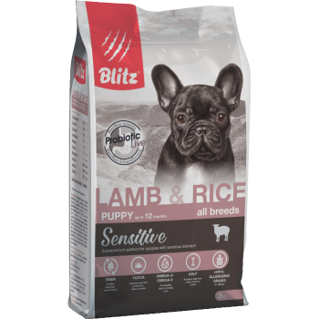 Blitz puppy сухой корм для щенков, ягненок и рис, 0.5 кг