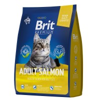 АКЦИЯ: (Скидка 10%) Brit Premium Cat Adult Salmon, для взрослых  кошек с лососем, 0,4 кг
