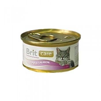 Brit Fish Tuna & Salmon, консервы для кошек, тунец и лосось, 80 г