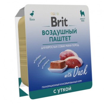 Brit Premium Воздушный паштет. для собак мини пород паштет с уткой, 100 г