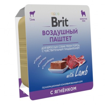 Brit Premium, ламистер. для собак мини пород паштет с ягненком, 100 г