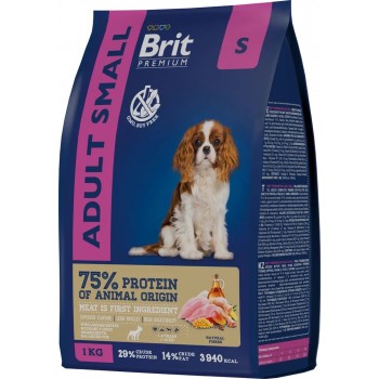 Brit Premium Dog Adult Small, для собак мелких пород с курицей (1-10 кг) 1 кг