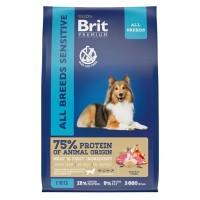 АКЦИЯ: (Скидка 10%) Brit Premium Dog Sensitive, для собак баранина/индейка 1 кг
