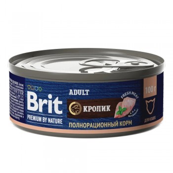 Brit Premium by Nature, конс. для кошек с мясом кролика 100 г