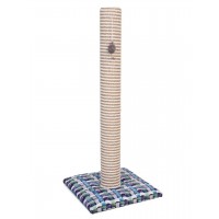 Когтеточка PerseiLine столбик лайфстайл с мышкой большой голубой 82х35 см