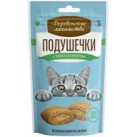 Лакомство д/кошек Деревенские лакомства подушечки с пюре из курицы, 30 г