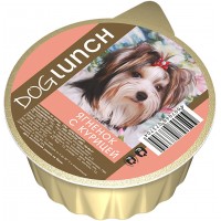 Дог Ланч, консервы д/собак крем-суфле с ягненок с курицей, ламистер, 125 гр