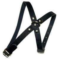 Шлейка кожаная Аркон чёрная 