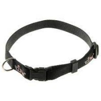 Ошейник нейлоновый V.I.Pet регулир, пластик, фастекс  (чёрный) 20 мм (35-56 см)