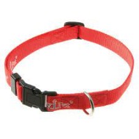 Ошейник нейлоновый V.I.Pet регулир, пластик, фастекс  (красный) 20 мм (35-56 см)