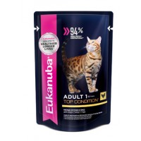 EUKanuba, пауч для взрослых кошек с курицей в соусе, 85 г