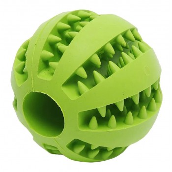 Игрушка д/собак Rich Breed мяч-зубочистка-кормушка, зеленая M 6,5 см