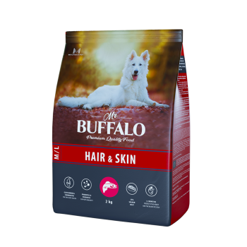Mr.Buffalo Adult Hair&Skin Care корм для собак кр. и ср. пород с лососем 2,0 кг
