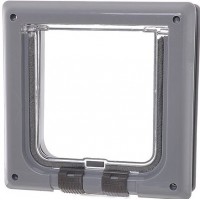 Дверца для кошки Trixie Белый, проем 147*158 мм, 2 положения, серая