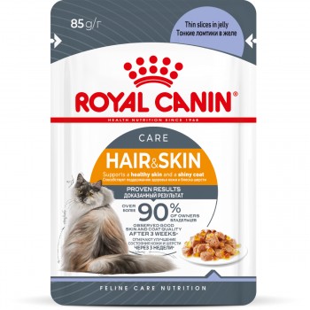 Royal Canin Hair & Skin Care, для кожи и шерсти кошек (желе), 85 г
