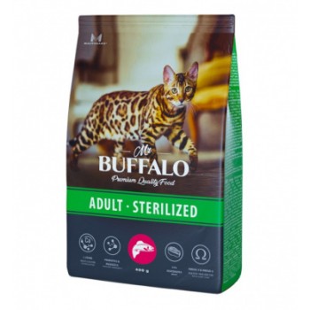 АКЦИЯ: (Скидка 20%) Mr.Buffalo Sterilized сухой для стерилизованных кошек с лососем 1,8 кг 