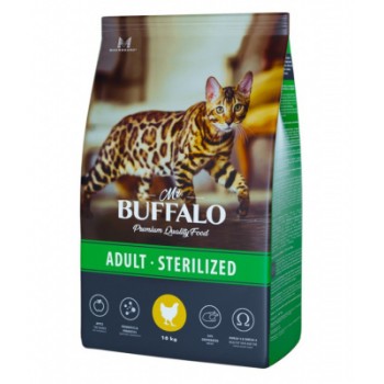 АКЦИЯ: (Скидка 20%) Mr.Buffalo Sterilized сухой для стерилизованных кошек с курицей 1,8 кг 