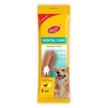 Лакомство д/собак Biff Dental Care снек д/средних пород, говядина, 77 г