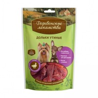 Лакомство д/собак Деревенские лакомства Дольки утиные д/мини пород, 55 г  Лакомство д/собак Деревенские лакомства Дольки утиные д/мини пород, 55 г