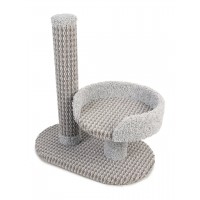 Когтеточка-комплекс PerseiLine Крафт №6 (столбик, круглая лежанка) ковр. 62х37х65