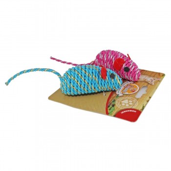 Игрушка д/кошек Dogman Мышка гремящяя плетеная 2 шт. (7 см)