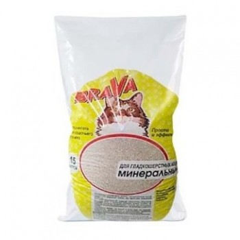 Наполнитель минеральный Brava д/гладкош-х кошек (желтый), 15 л