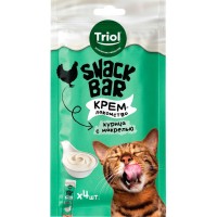 Лакомство д/кошек Triol Snack Bar, крем из курицы с макрелью, 40 г