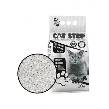 Наполнитель минер. Cat Step Compact White Carbon, комк. с угольным фильтром 10 л