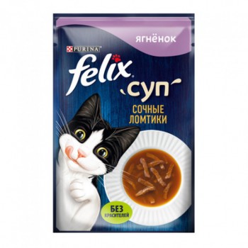 Felix, суп для кошек, с ягненком, 48 г