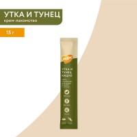 Лакомство д/кошек МНЯМС Крем-лакомство с тунцом Кацуо и уткой, 15 г