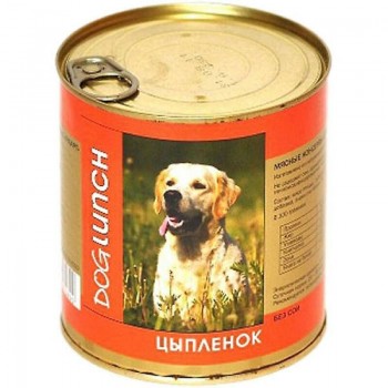 Дог Ланч, консервы д/собак цыпленок в желе, 750 г