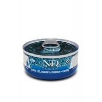 Farmina N&D Cat Ocean консервы для котят тунец треска креветки и тыква 70 г