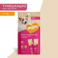 Лакомство д/кошек МНЯМС Крем-лакомство с тунцом Кацуо, 4*15 г