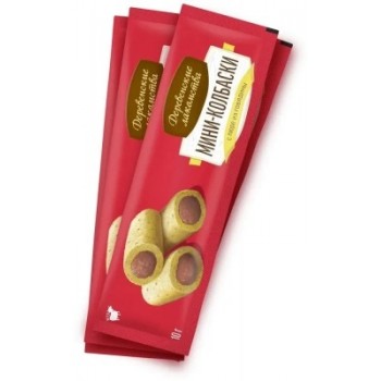 Лакомство д/кошек Деревенские лакомства мини-колбаски с пюре из говядины, 40 г 