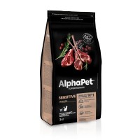 AlphaPet Superpremium для кошек взрослых с чув. пищ. ягненок 3 кг