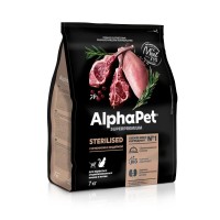 АКЦИЯ: (Скидка 15%) AlphaPet Superpremium для кошек взрослых стерилизованных ягненок индейка 7 кг